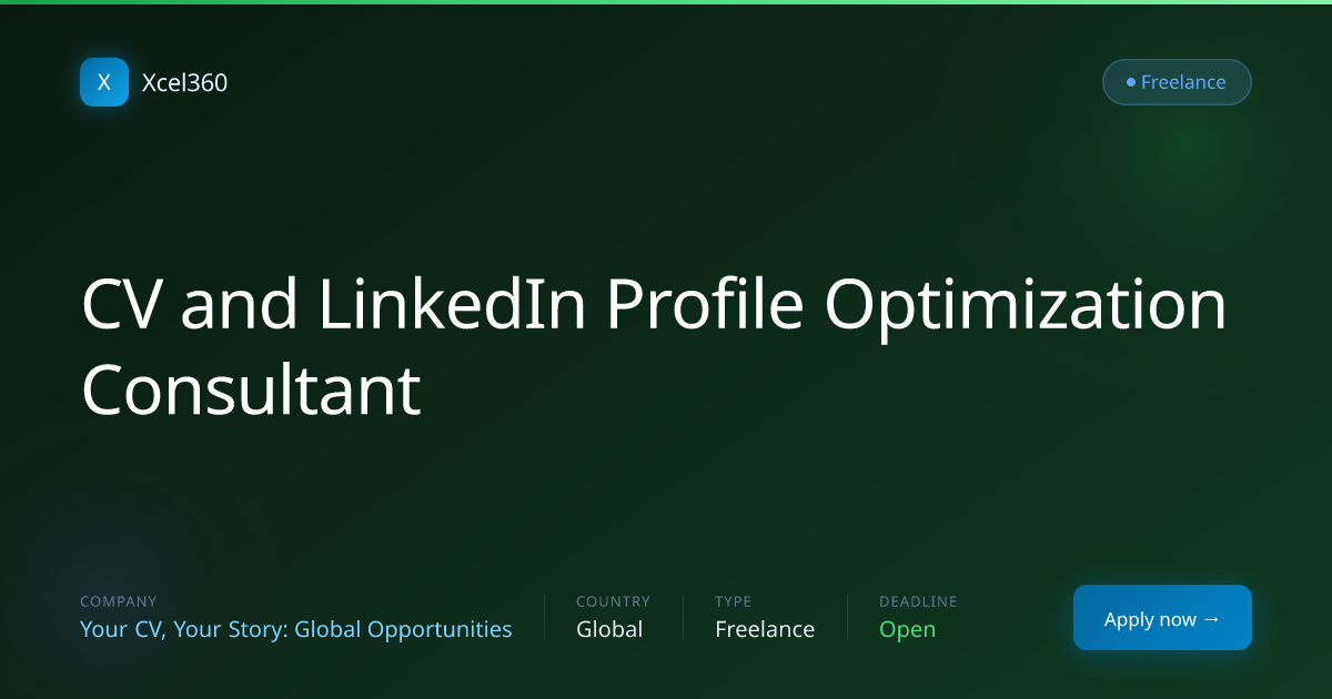 CV and LinkedIn Profile Optimization Consultant poster