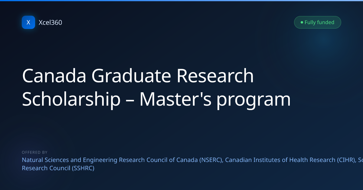 Canada Graduate Research Scholarship – Master's program poster